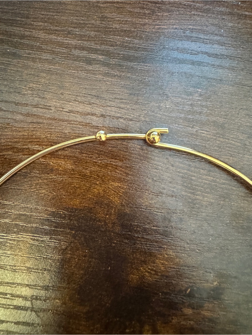 Madewell Emerald-Cut Crystal Wire Choker Necklace in Antique Gold - Picture 5 of 5